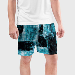 Шорты спортивные мужские Голубой абстракт, цвет: 3D-принт — фото 2