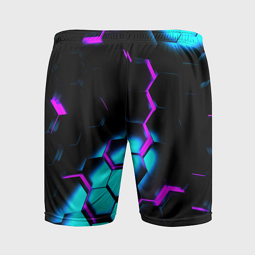 Мужские спортивные шорты Неоновая броня fortnite / 3D-принт – фото 2