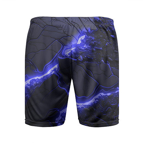 Мужские спортивные шорты Красивая синяя неоновая лава / 3D-принт – фото 2