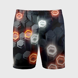 Мужские спортивные шорты Плитки со свечением броня