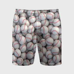 Шорты спортивные мужские Бейсбольные мячи, цвет: 3D-принт