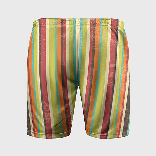 Мужские спортивные шорты Абстрактное множество разноцветных полос / 3D-принт – фото 2