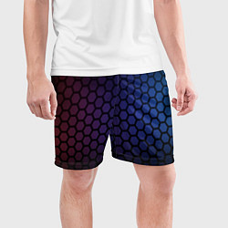 Шорты спортивные мужские Abstract hexagon fon, цвет: 3D-принт — фото 2