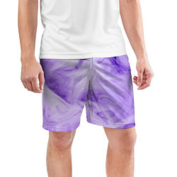 Шорты спортивные мужские Абстрактный фиолетовый облачный дым, цвет: 3D-принт — фото 2