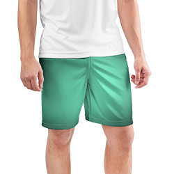 Шорты спортивные мужские Аквамариновый градиент, цвет: 3D-принт — фото 2