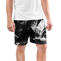 Шорты спортивные мужские Брызги красок - белая и черная, цвет: 3D-принт — фото 2