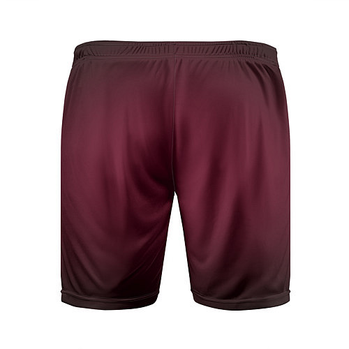 Мужские спортивные шорты Марсала темная, градиент / 3D-принт – фото 2