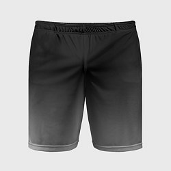 Шорты спортивные мужские От черного к белому, цвет: 3D-принт
