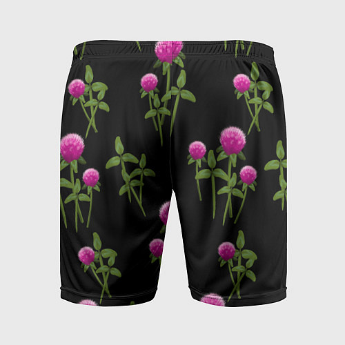 Мужские спортивные шорты Клевер на черном - паттерн / 3D-принт – фото 2