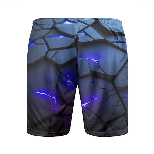 Мужские спортивные шорты Светящаяся синяя лава / 3D-принт – фото 2