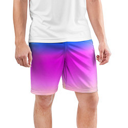 Шорты спортивные мужские Неоновые краски космоса, цвет: 3D-принт — фото 2