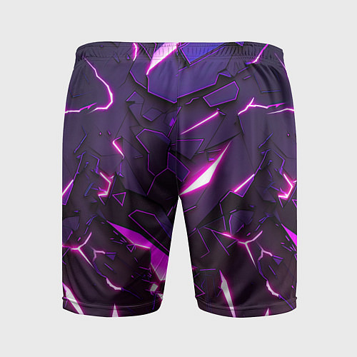 Мужские спортивные шорты Неоновые абстрактные электрические плиты / 3D-принт – фото 2