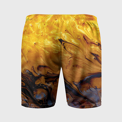 Мужские спортивные шорты Абстрактное жидкое золото / 3D-принт – фото 2