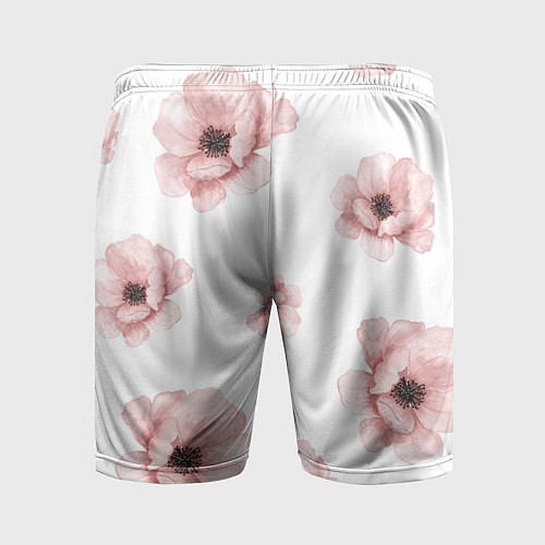 Мужские спортивные шорты Цветок сакуры на белом фоне / 3D-принт – фото 2
