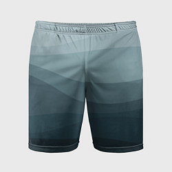 Шорты спортивные мужские Бирюзовые волны, цвет: 3D-принт