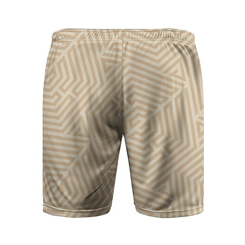 Мужские спортивные шорты Бежевый цвет с геометрическим узором / 3D-принт – фото 2