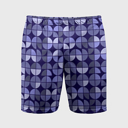 Шорты спортивные мужские Фиолетовая геометрия Ретро паттерн, цвет: 3D-принт