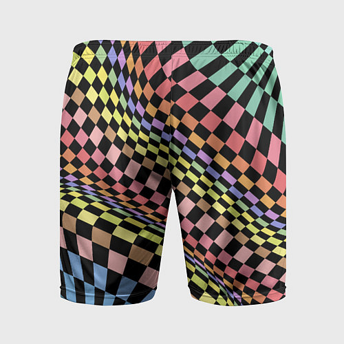 Мужские спортивные шорты Colorful avant-garde chess pattern - fashion / 3D-принт – фото 2