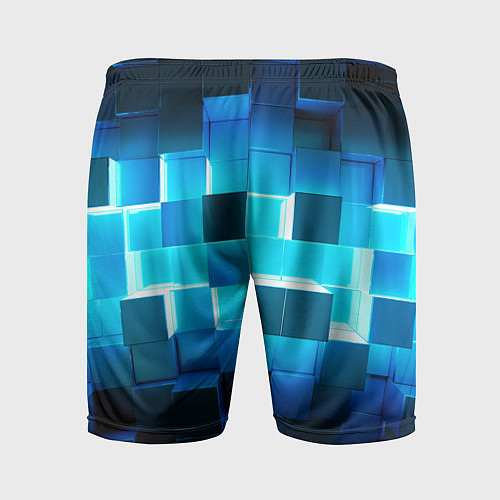 Мужские спортивные шорты Неоновые кубы с подсветкой / 3D-принт – фото 2