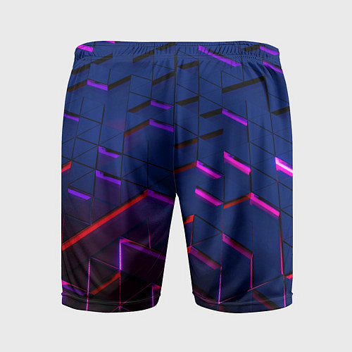 Мужские спортивные шорты Неоновые треугольники с подсветкой / 3D-принт – фото 2