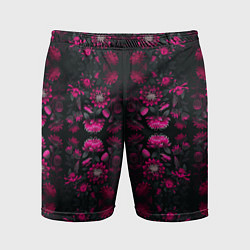 Шорты спортивные мужские Ярко-розовые неоновые лилии, цвет: 3D-принт