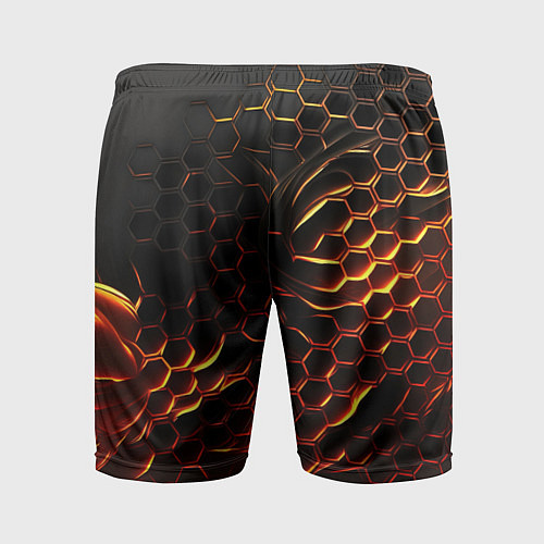 Мужские спортивные шорты Объемные огненные плиты / 3D-принт – фото 2