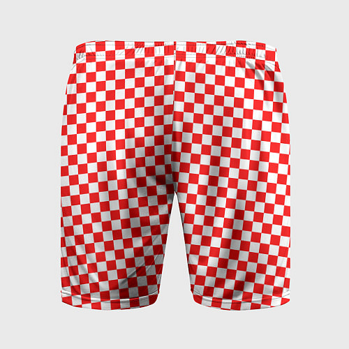 Мужские спортивные шорты Красные и белые квадраты / 3D-принт – фото 2
