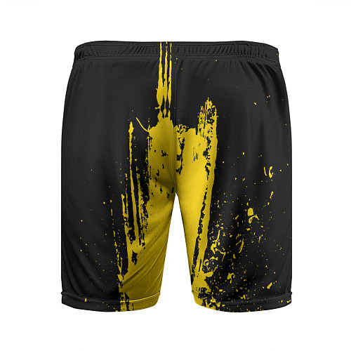 Мужские спортивные шорты Фонтан бурлящей желтой краски / 3D-принт – фото 2