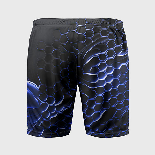 Мужские спортивные шорты Синие объемные плиты / 3D-принт – фото 2