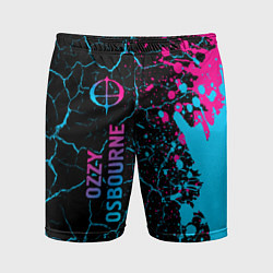 Мужские спортивные шорты Ozzy Osbourne - neon gradient: по-вертикали