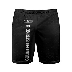 Мужские спортивные шорты Counter Strike 2 glitch на темном фоне: по-вертика