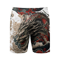 Шорты спортивные мужские Тату дракона в стиле Ирезуми, цвет: 3D-принт