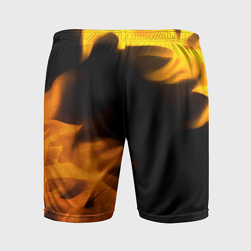 Мужские спортивные шорты Exeed - gold gradient: надпись, символ / 3D-принт – фото 2