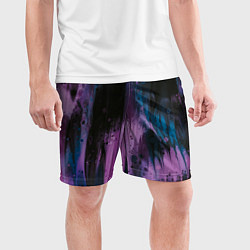 Шорты спортивные мужские Фиолетовые абстрактные тени, цвет: 3D-принт — фото 2