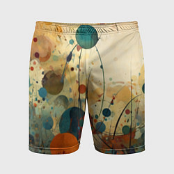 Мужские спортивные шорты Абстрактная гранжевая композиция с пятнами: арт не