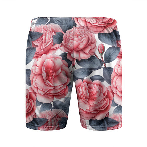 Мужские спортивные шорты Цветы и бутоны розы - паттерн / 3D-принт – фото 2