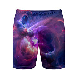 Мужские спортивные шорты Небула в космосе в фиолетовых тонах - нейронная се