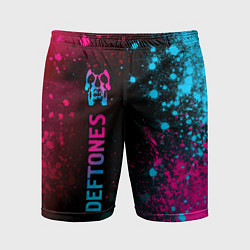 Мужские спортивные шорты Deftones - neon gradient: по-вертикали