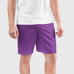 Шорты спортивные мужские Сиреневого цвета с узорами, цвет: 3D-принт — фото 2
