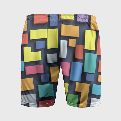 Мужские спортивные шорты Тетрис цветные кубики / 3D-принт – фото 2