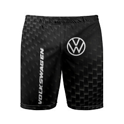 Шорты спортивные мужские Volkswagen карбоновый фон, цвет: 3D-принт