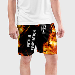 Шорты спортивные мужские Within Temptation и пылающий огонь, цвет: 3D-принт — фото 2
