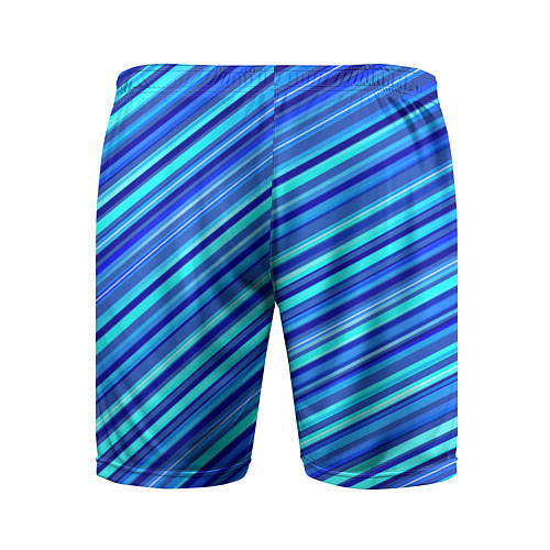Мужские спортивные шорты Сине голубые узорчатые полосы / 3D-принт – фото 2