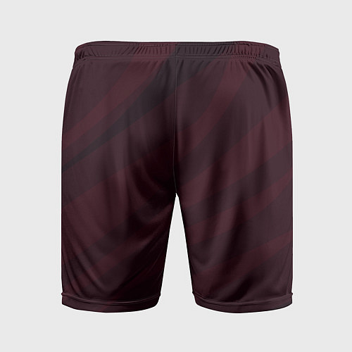Мужские спортивные шорты Бордовый плавные полосы / 3D-принт – фото 2