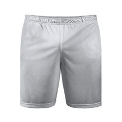 Шорты спортивные мужские Волны светло-серый, цвет: 3D-принт
