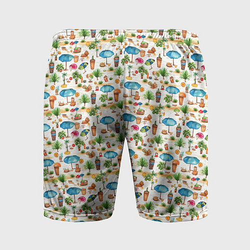 Мужские спортивные шорты Пляжные зонты паттерн / 3D-принт – фото 2