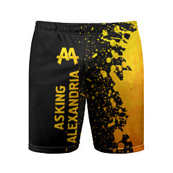 Шорты спортивные мужские Asking Alexandria - gold gradient: по-вертикали, цвет: 3D-принт