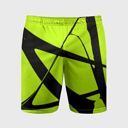 Мужские спортивные шорты Звезда - лаймовый и черный - Хуф и Ся - дополнение