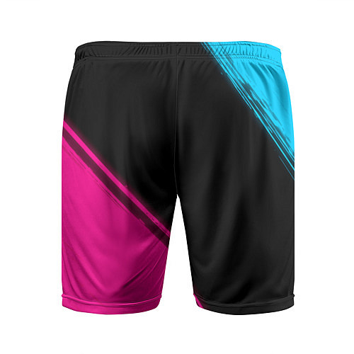 Мужские спортивные шорты Evangelion - neon gradient: надпись, символ / 3D-принт – фото 2
