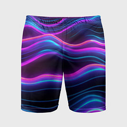 Мужские спортивные шорты Фиолетовые неоновые волны
